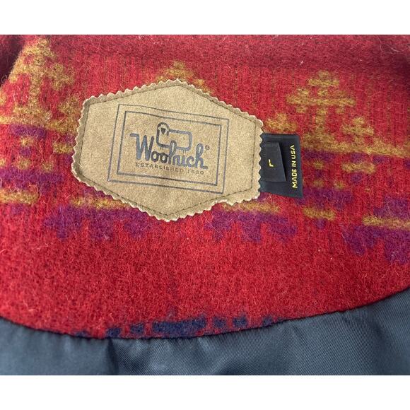 Vintage Woolrich Floral Wool Barn Coat Jacket Blanket Chore L Made In USA - Picture 9 of 10